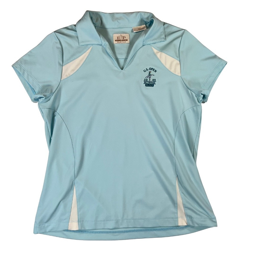 EP Pro Tour Tech Womens‎ Blue 2009 US Open Bethpage Black Golf Polo Shirt Large